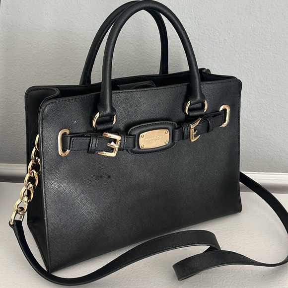 Michael Kors Handbags - Michael Kors HAMILTON Large EW Tote Bag Canvas BLACK